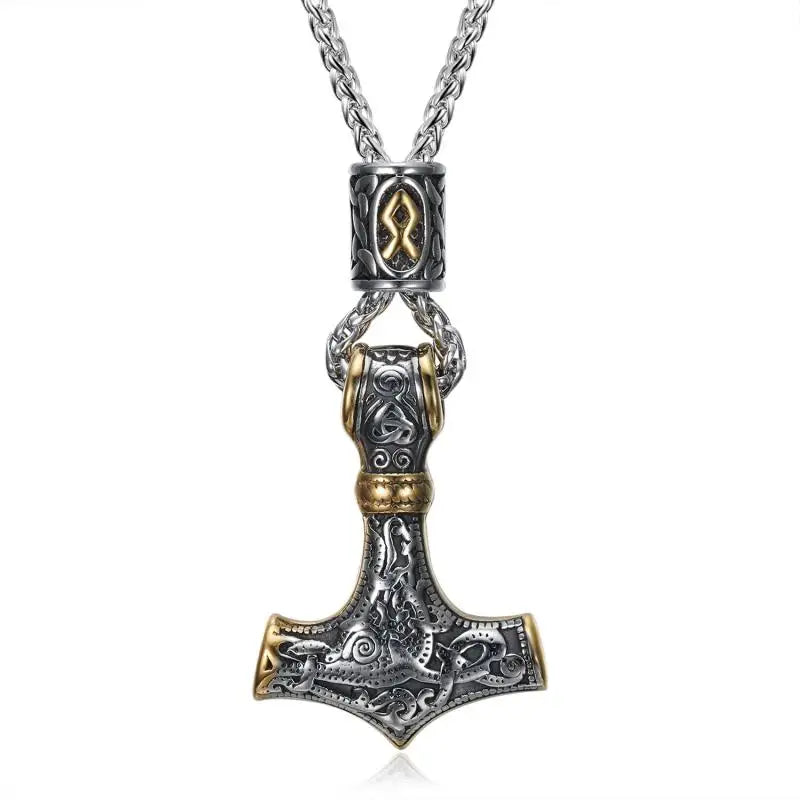 Stainless Steel Nordic Celtic Hammer Pendant Necklace in USA