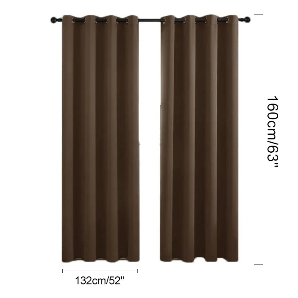 Thickened Blackout Curtains A Pair Push Pull Rings in USA