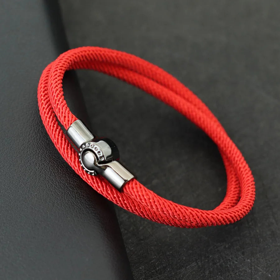 Simple Style Men Rope Bracelet Magnet Buckle Bilayer in USA