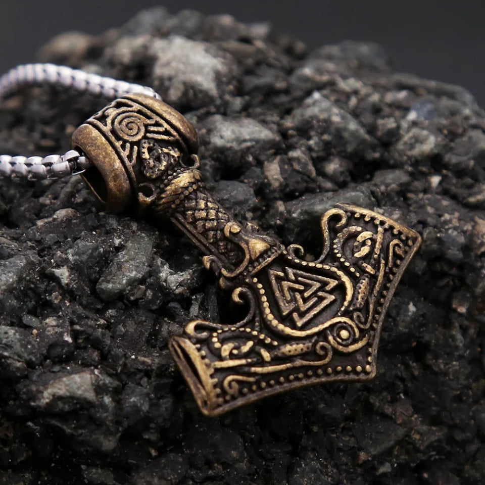 Vintage Stainless Steel Viking Thor's Hammer Pendant in USA