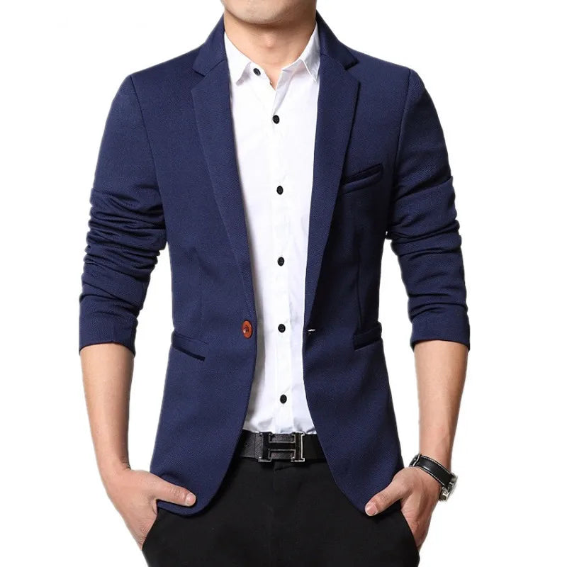 Men Slim Fashion Blazer Suit Jacket Black Blue Red Plus size in USA