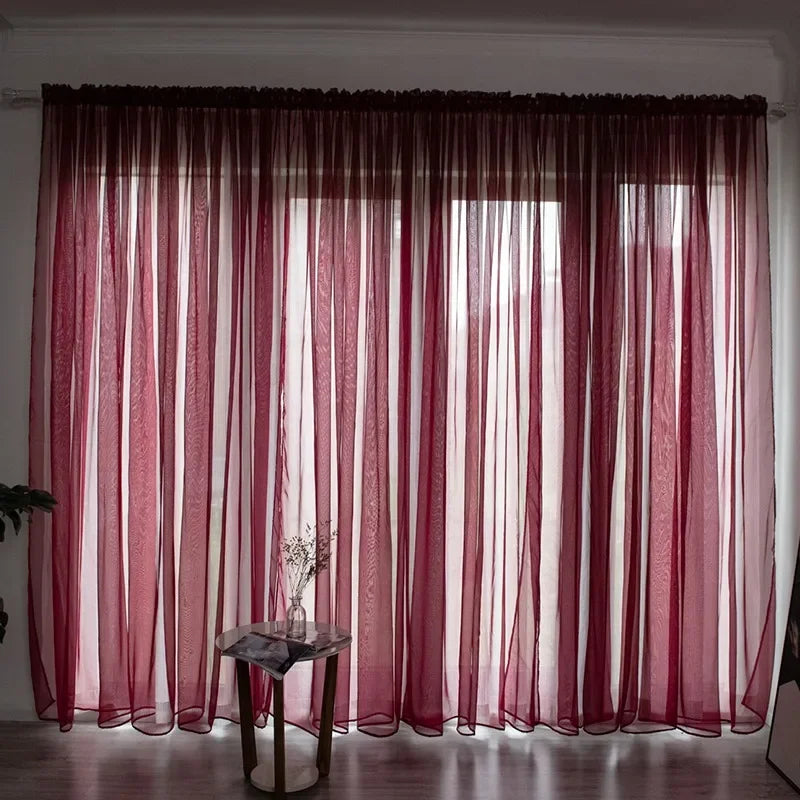 Solid White Tulle Sheer Window Curtains Living Room Bedroom in USA