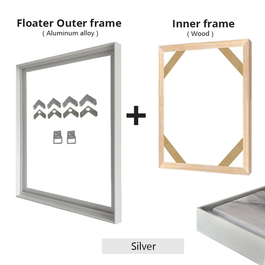 Canvas Floater Frame DIY Kit Metal Gold Large IN USA.