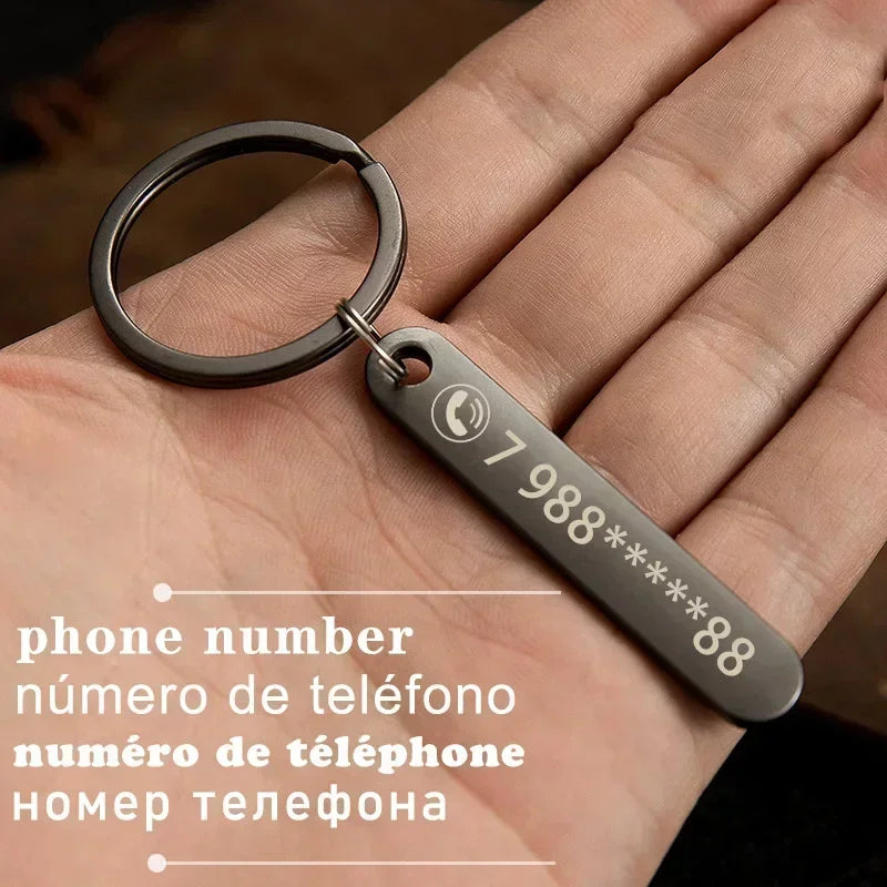 Customized Keyring Car Phone Number Name Gift in USA