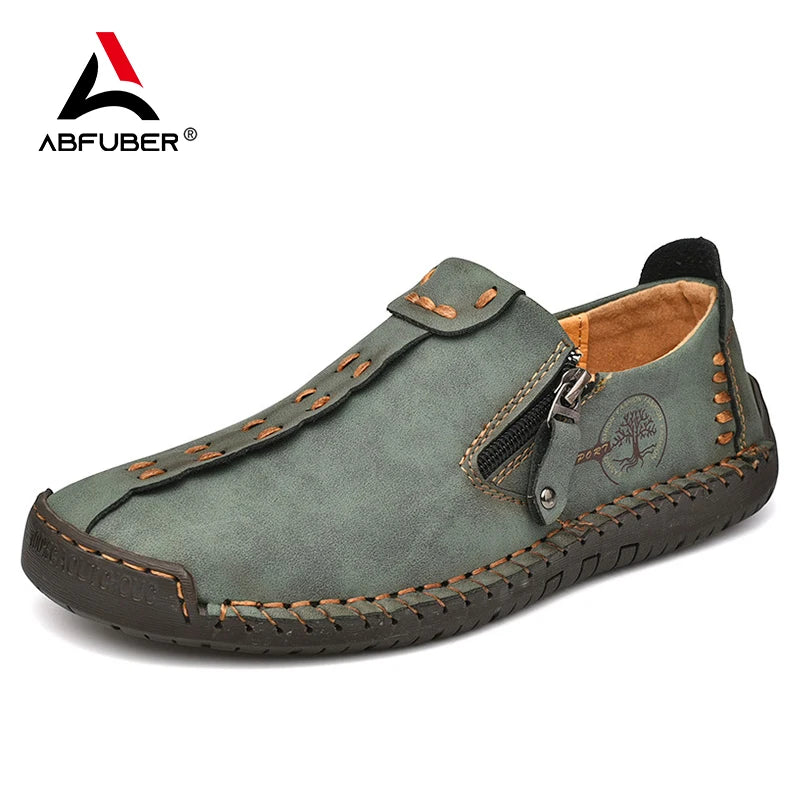 Handmade Leather Men Shoes Casual Slip On Loafers in USA