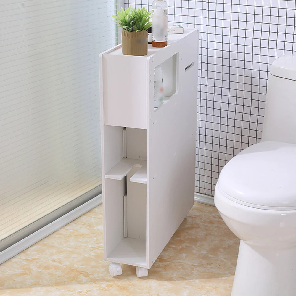 Slim Bathroom Storage Cabinet Free Standing Floor Cabinet