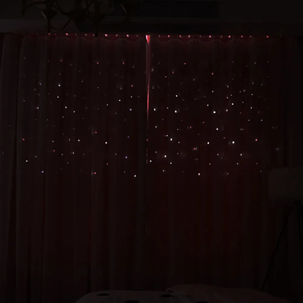 Bright Double Layer Blackout Star Hollow Curtains in USA