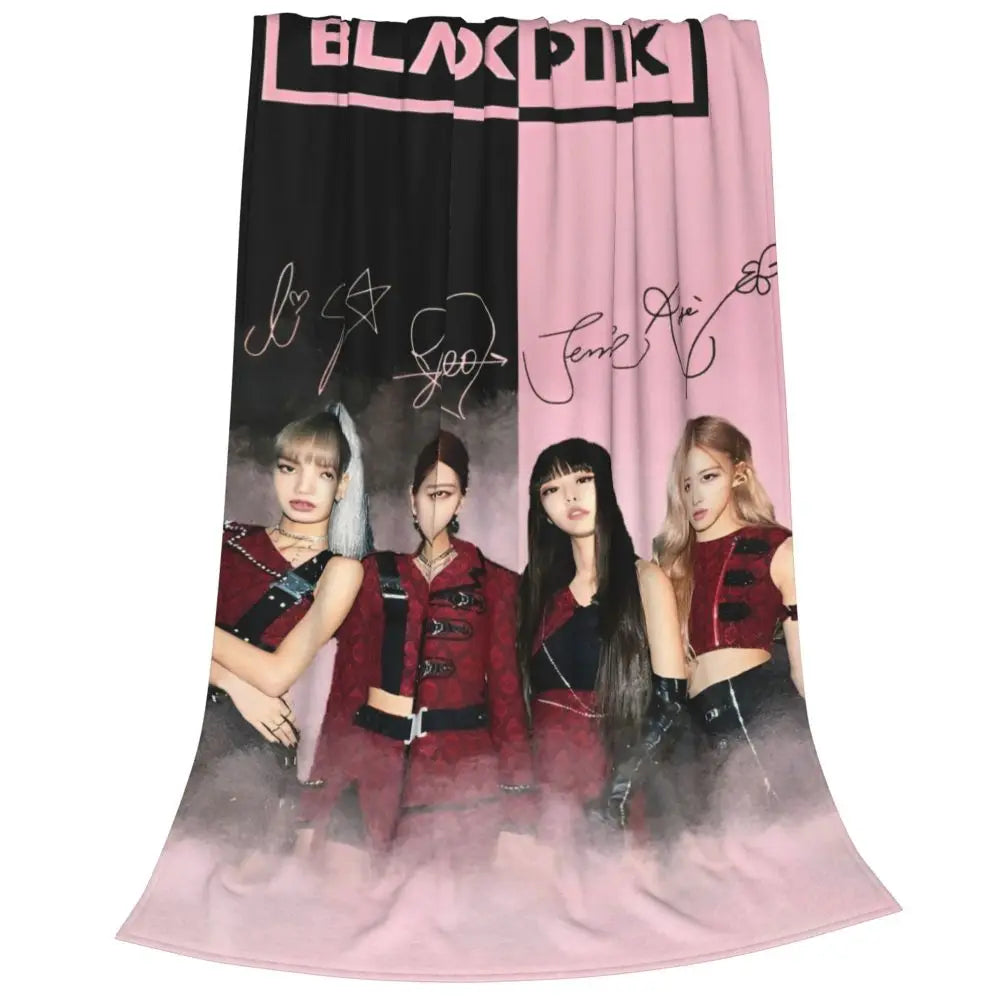 Music Idol Black-Pinks Girl Blankets Flannel All Season in USA