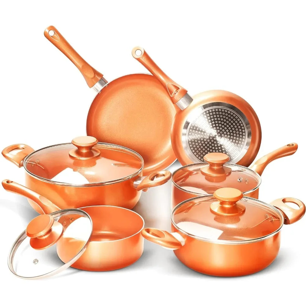 Cookware Ceramic Nonstick Soup Pot/Milk Pot/Frying Pans Set in USA.