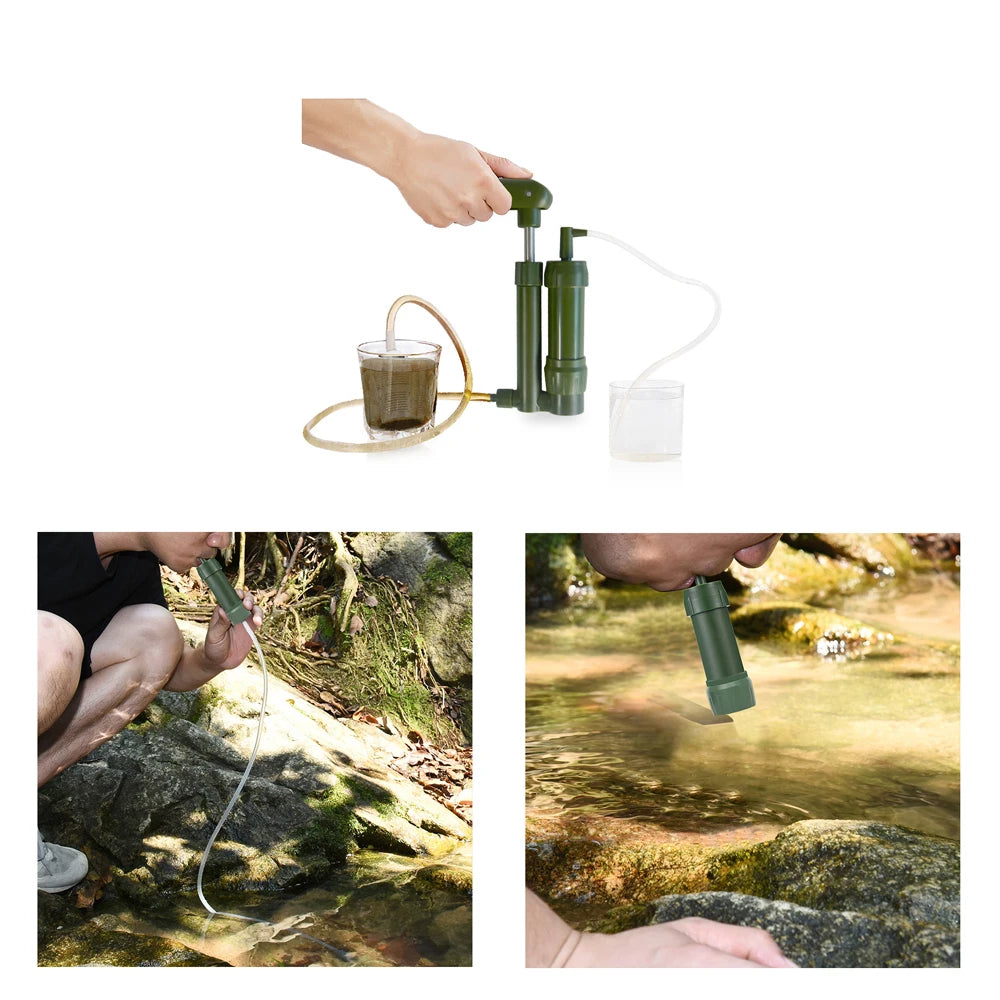 Hand Pump Water Filter Camping Water Purifier Filtration System in USA