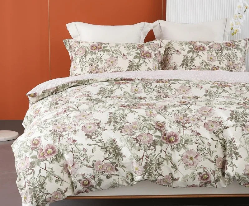 Duvet Cover, Thread Count Cotton Printed Luxury Floral Comforter