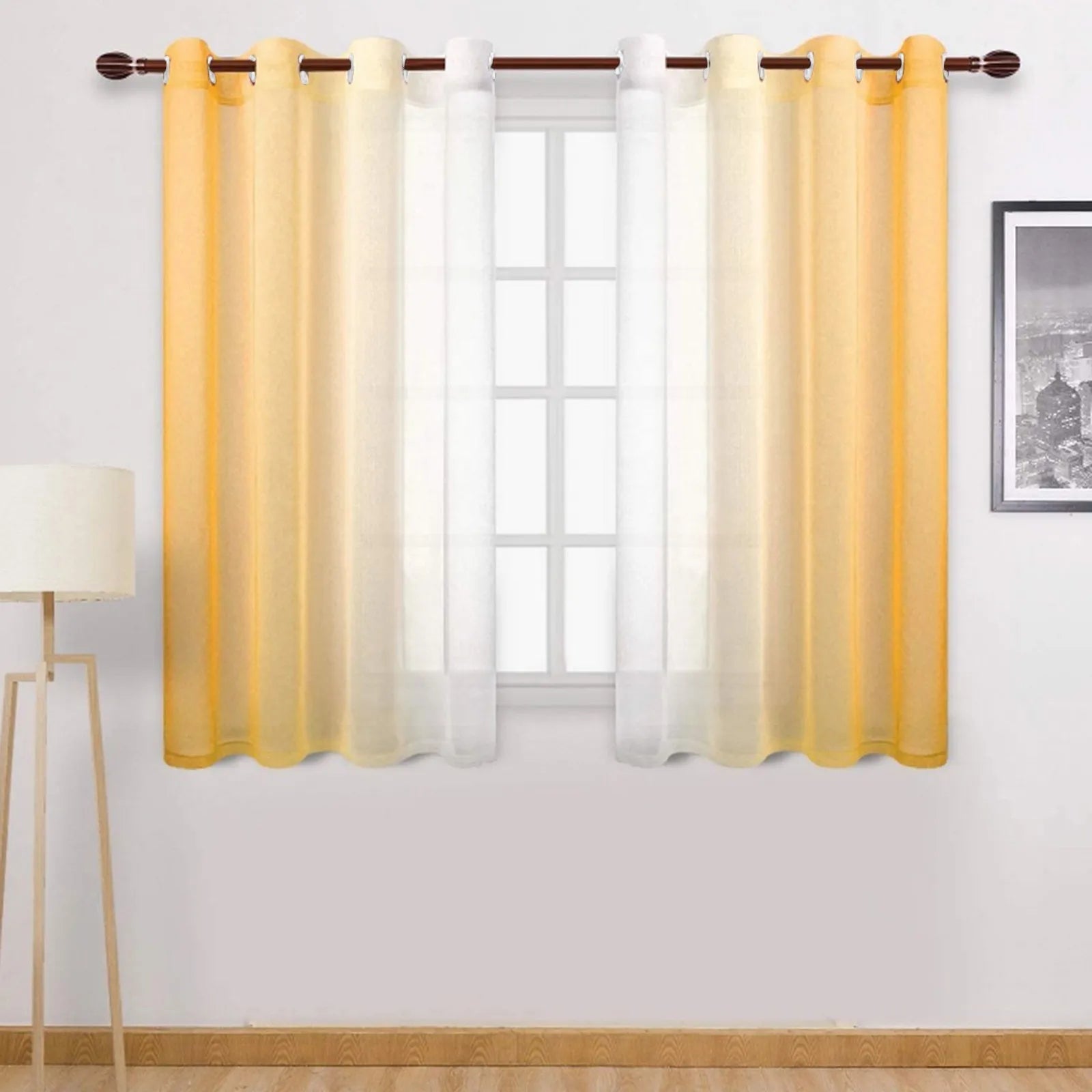 Modern Gradient Color Curtain Tulle Decorative Sheer Curtains IN USA.