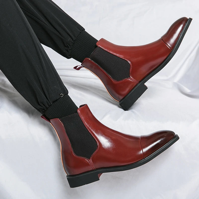 Luxury Brand Men's Chelsea Boots New Outdoor Red Sole in USA