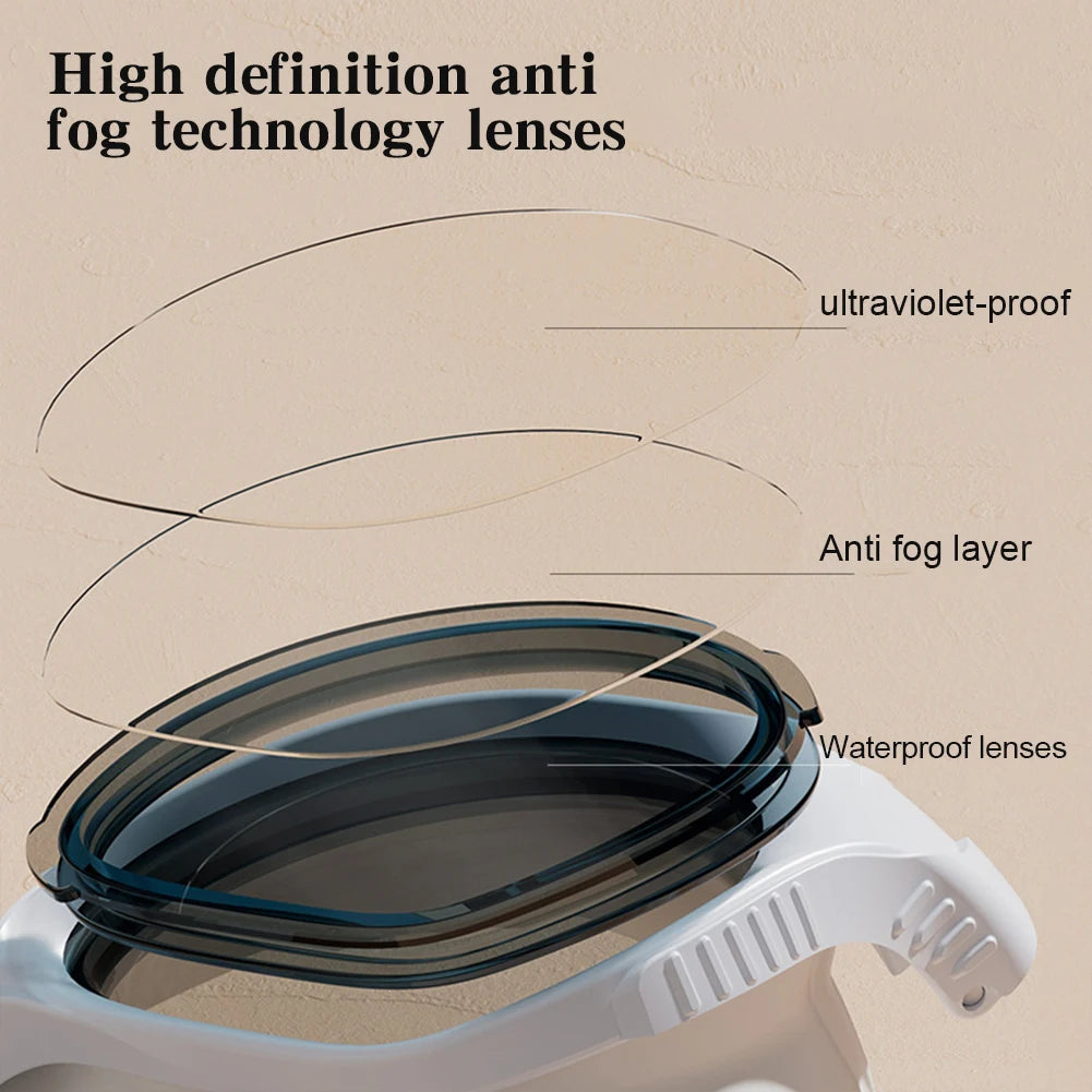 Swimming Goggles HD Waterproof Anti Fog Silicon Swimming Cap in USA