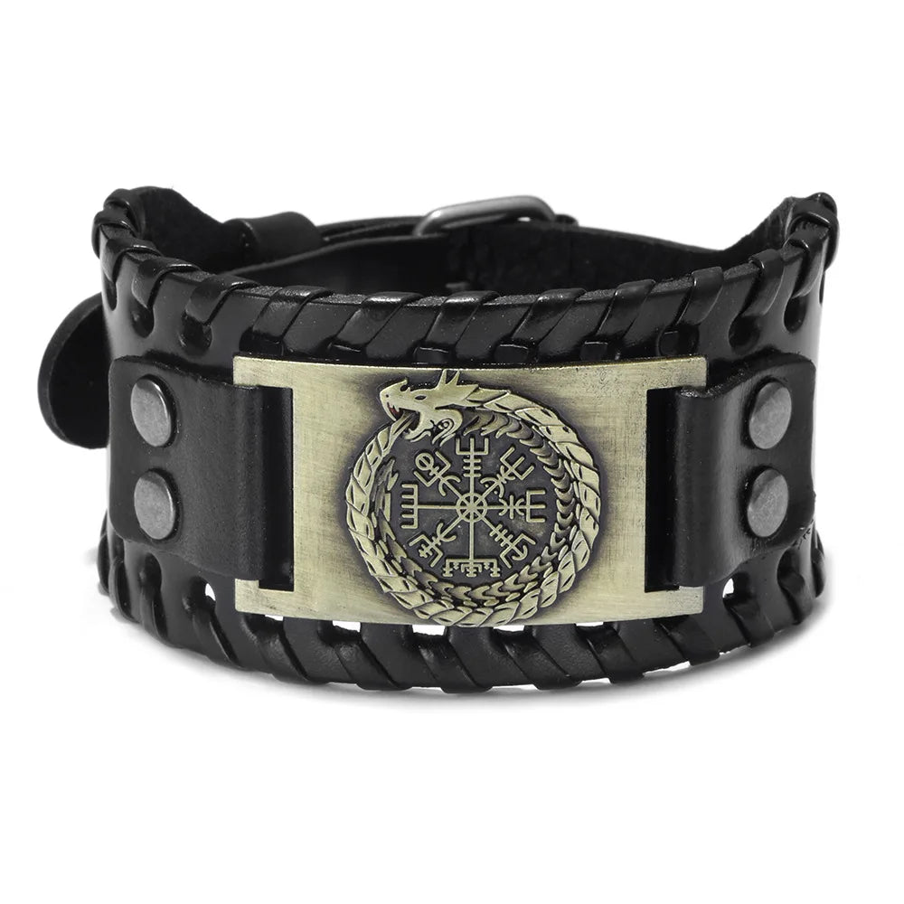 Leather Pirate Compass Bracelet Men's Bracelet in USA