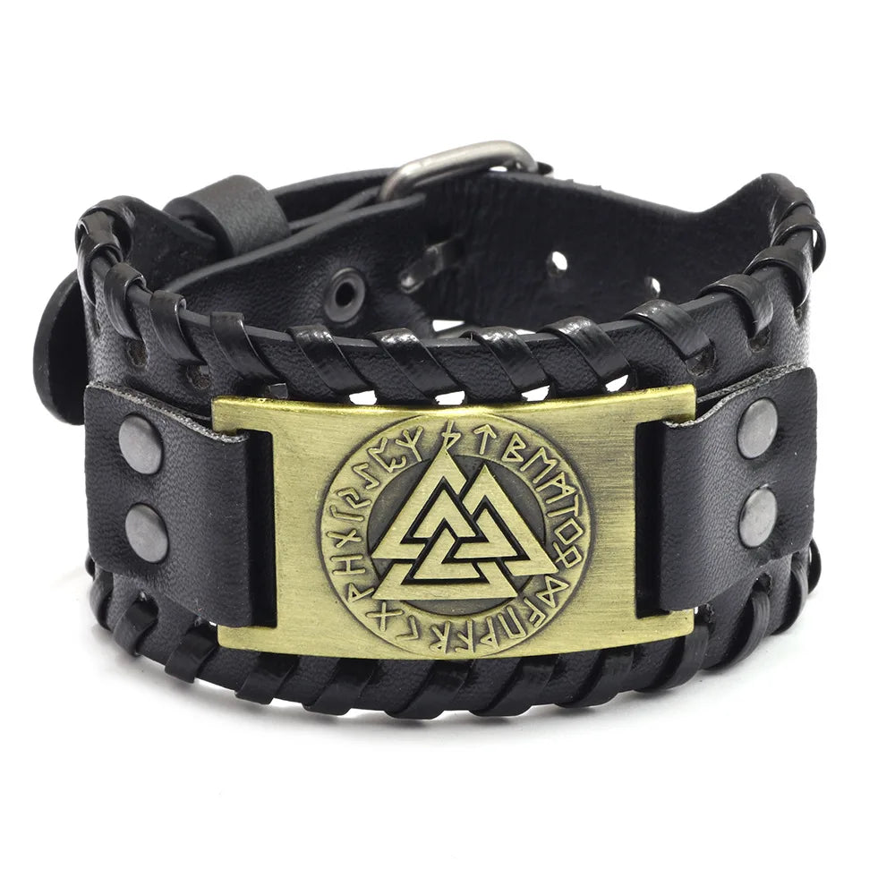 Leather Pirate Compass Bracelet Men's Bracelet in USA