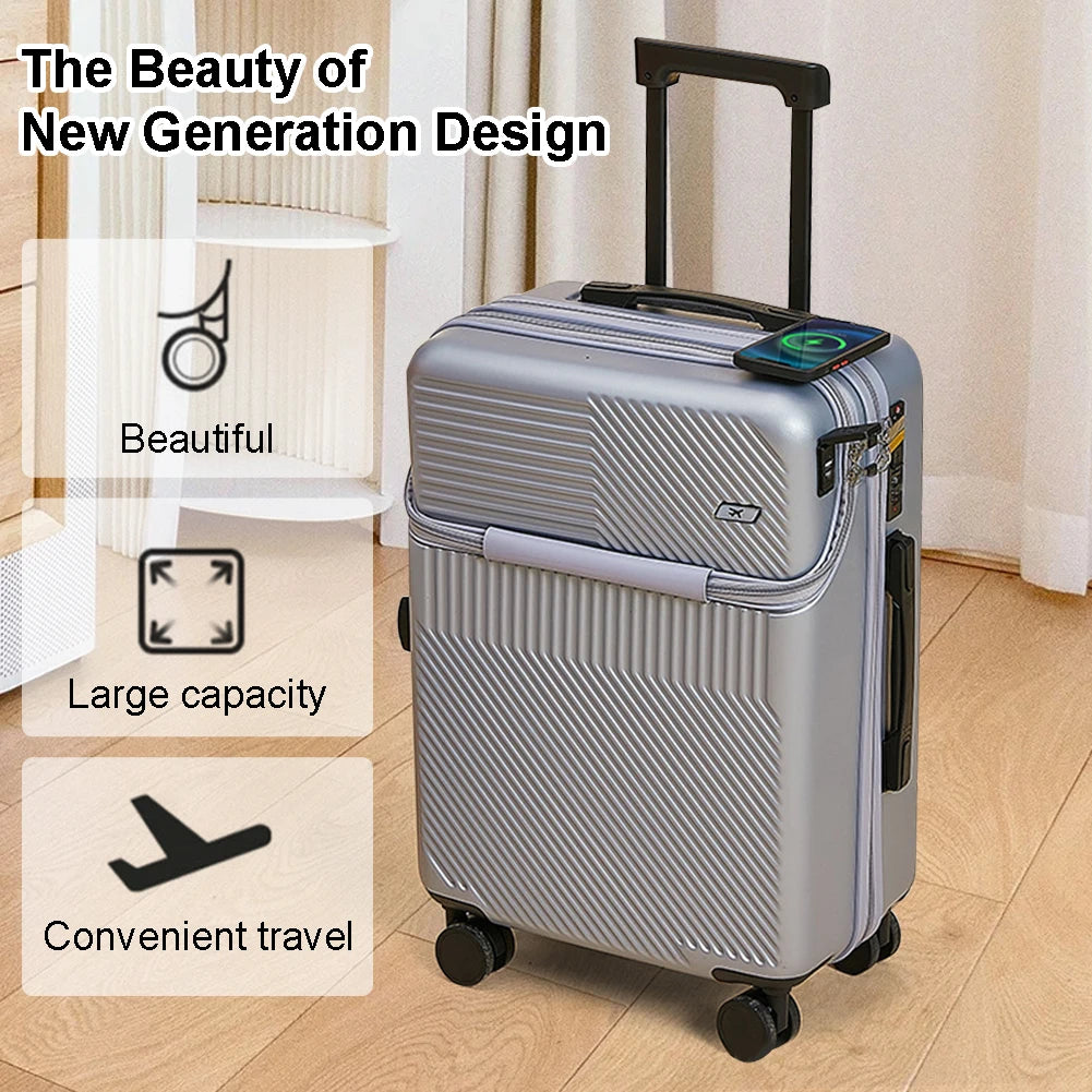 Opening Roller Trolley Case ABS Men Travel Suitcase in USA