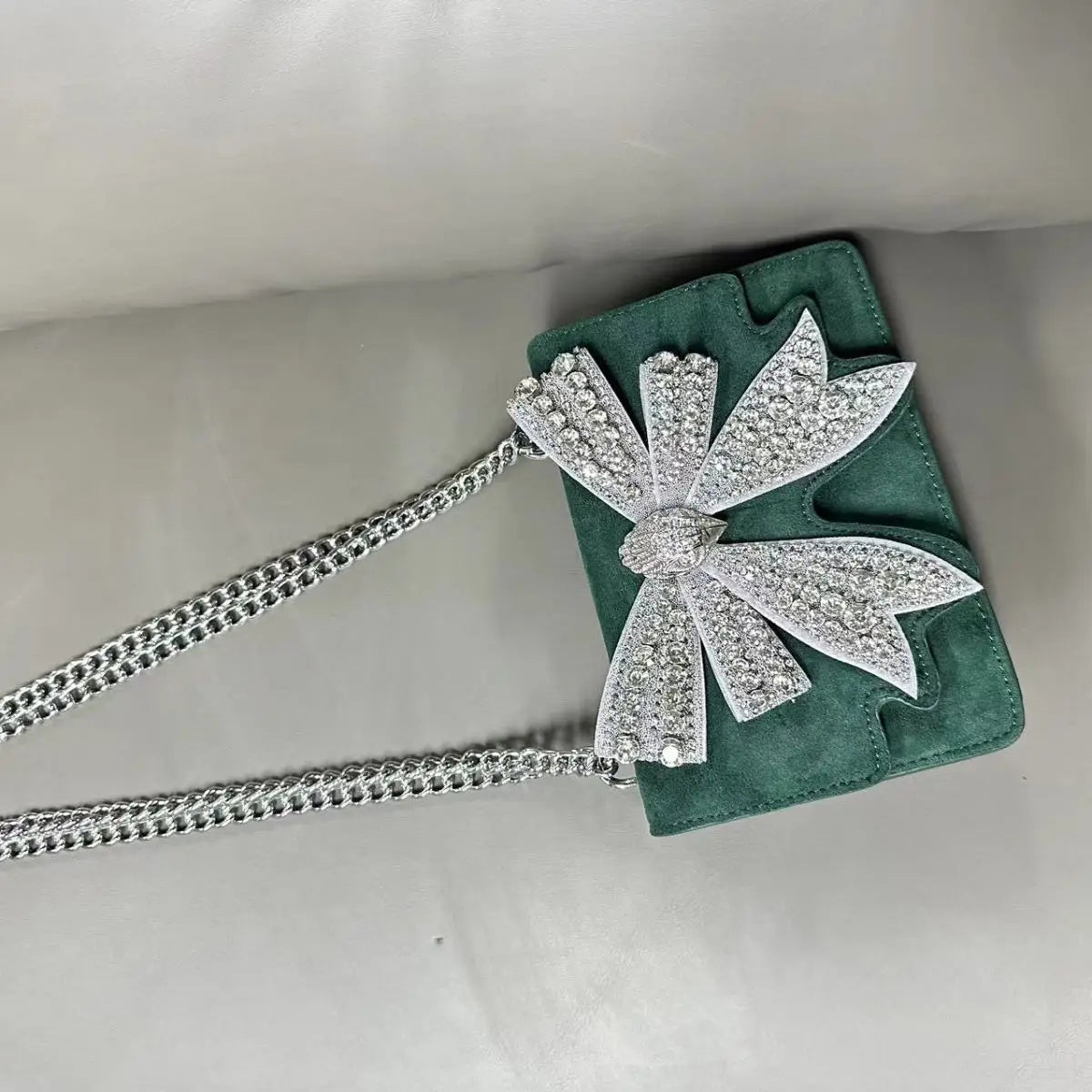 KURT GEIGER LONDON Diamond Studded Bow Bag Fashion in USA