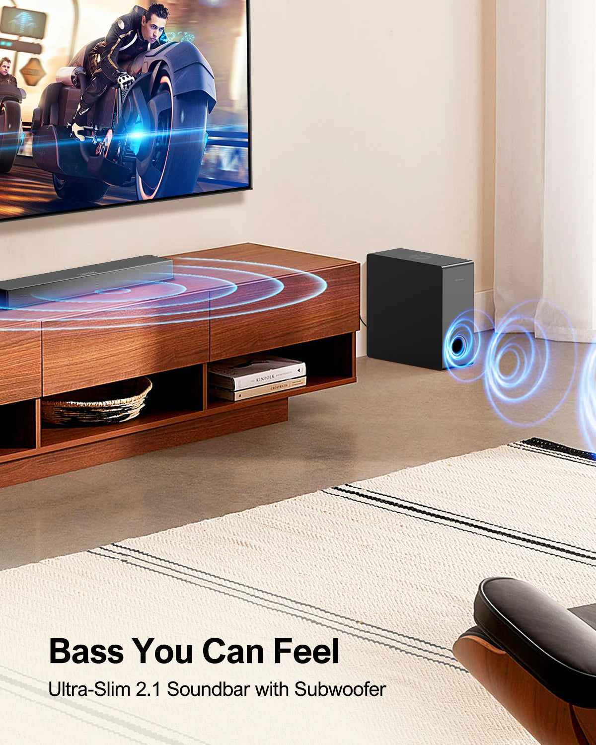 Sound Bars Smart TV Subwoofer,Deep Bass PC Soundbar in USA.