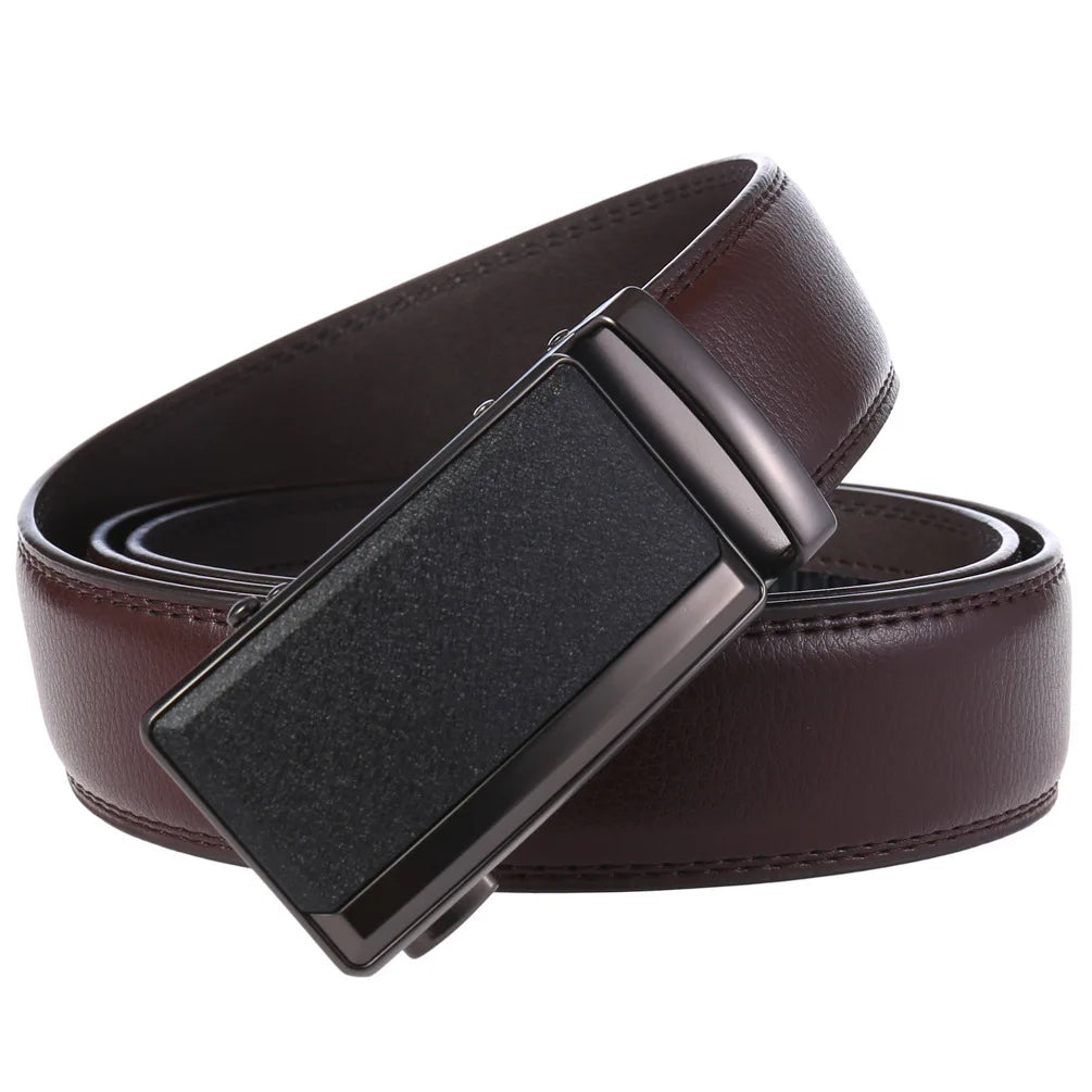 Men's Leather Belts Fashion Buckle Cowskin Male Belts in USA