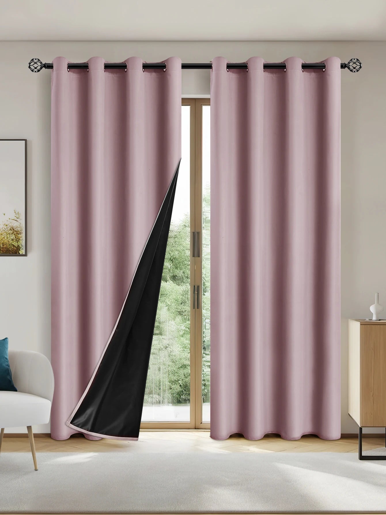 Solid color full shading sun protection Blackout curtains in USA