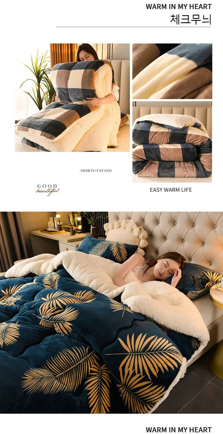 Winter Bedding Thick Quilt Blanket Thickened Warm in USA