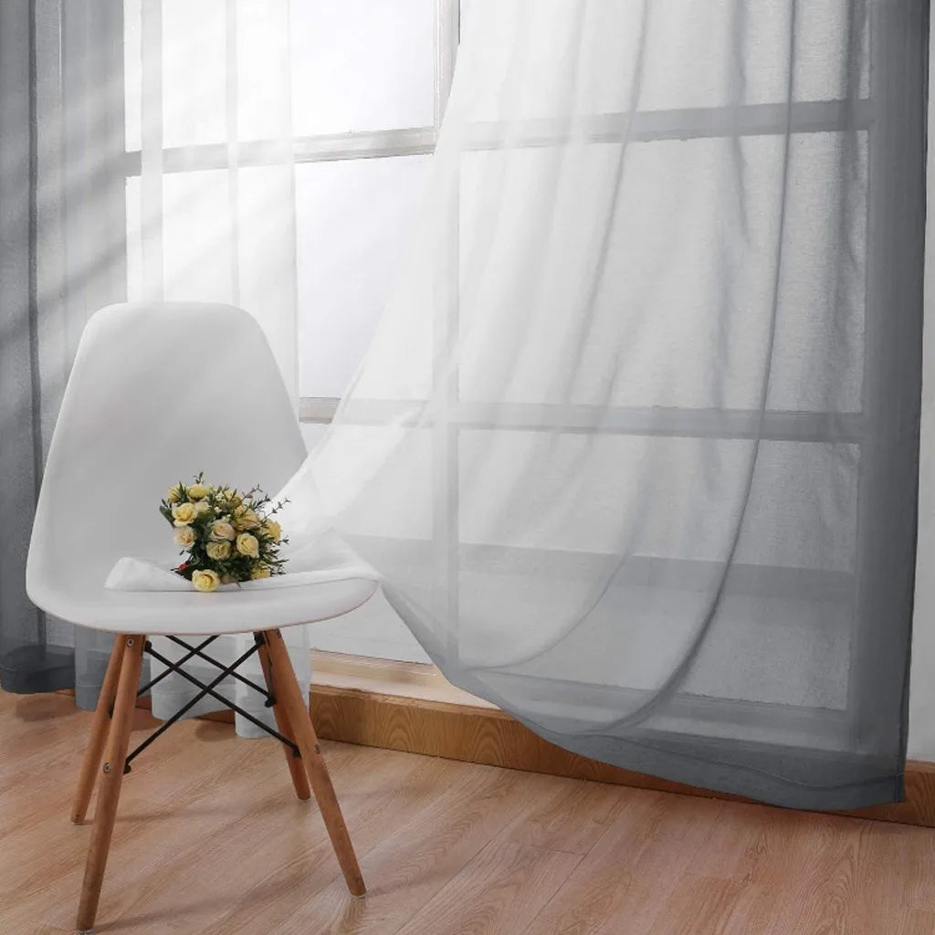 Modern Gradient Color Curtain Tulle Decorative Sheer Curtains IN USA.