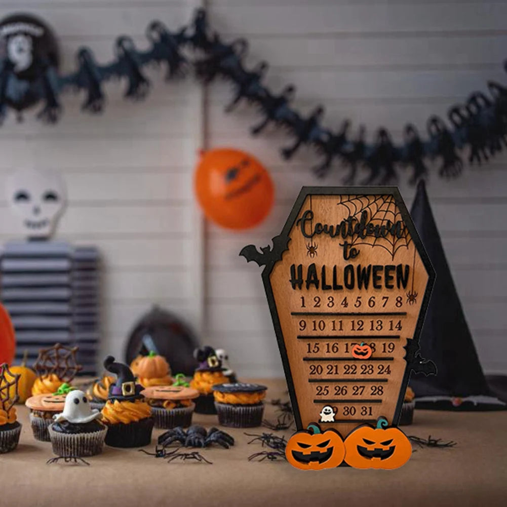 Halloween Countdown Wood Coffin Advent Calendar 31 Day Halloween Count