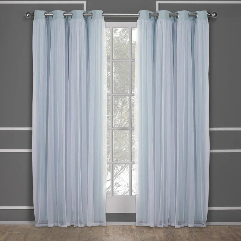 Layered Solid Room Darkening Blackout and Sheer Grommet in USA