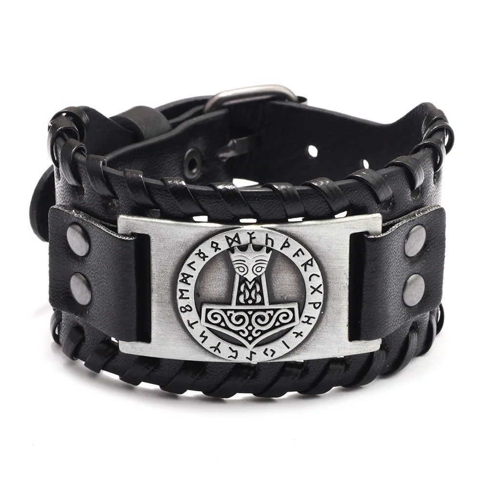 Leather Pirate Compass Bracelet Men's Bracelet in USA