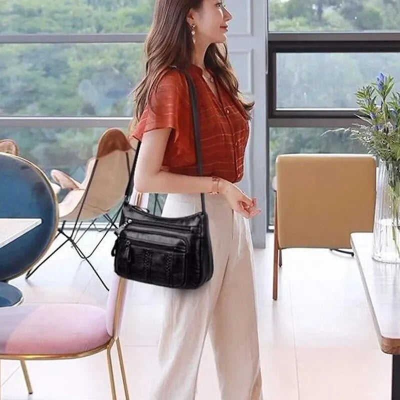 Soft Leather Ladies Fashion Simple Shoulder Bags in USA