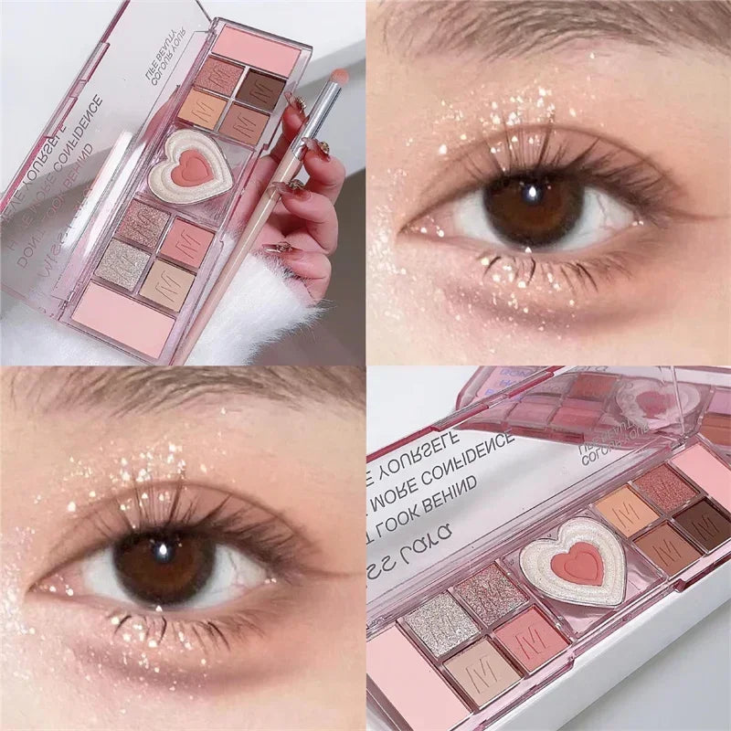 Love Heart Pink Eyeshadow Palette Natural Cool Tone in USA