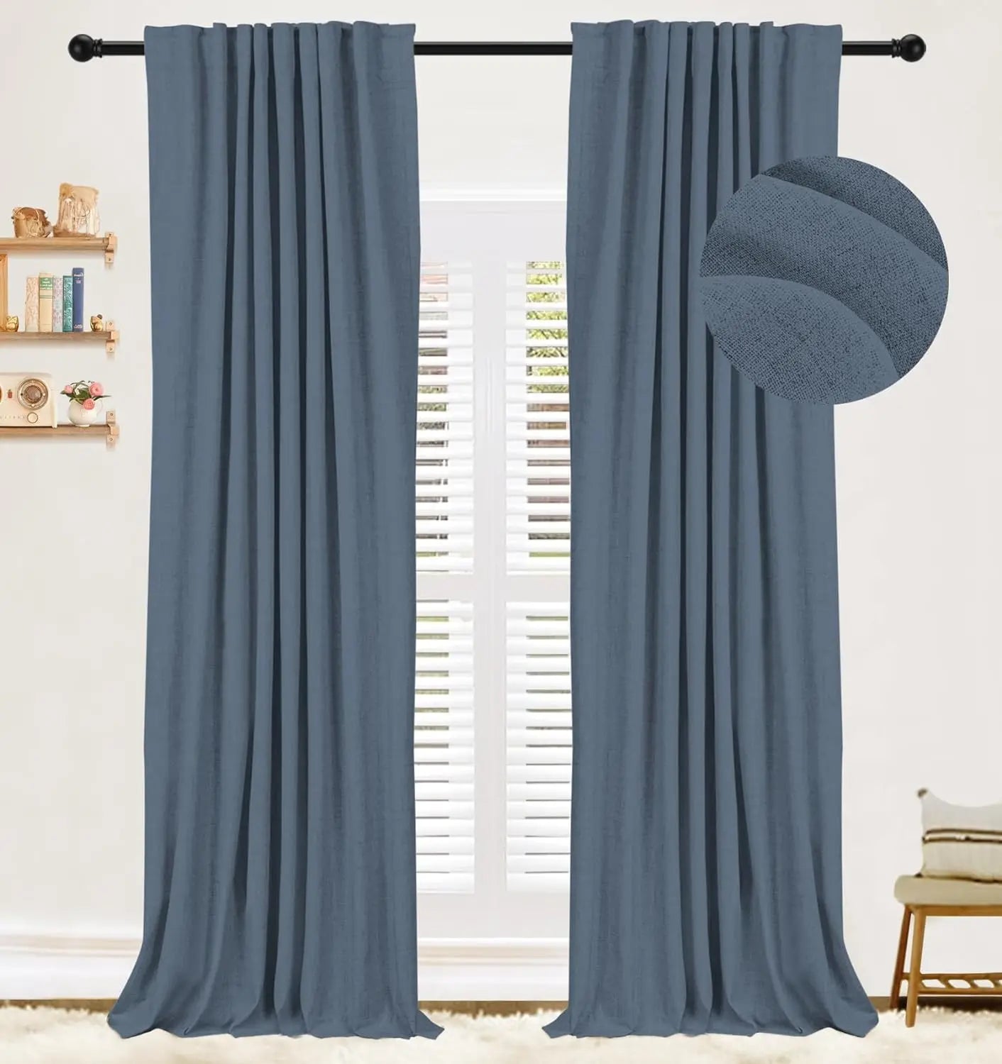 Blackout Shield Linen Blackout Curtains Bedroom in USA