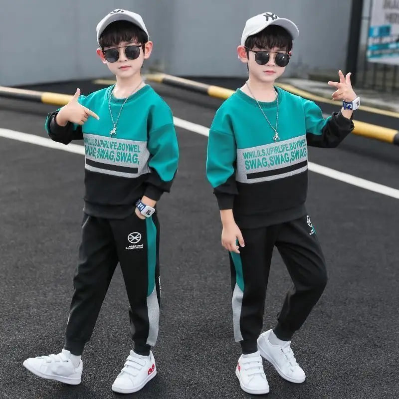 Boys Clothes Set striped Sweatshirt tops in USA