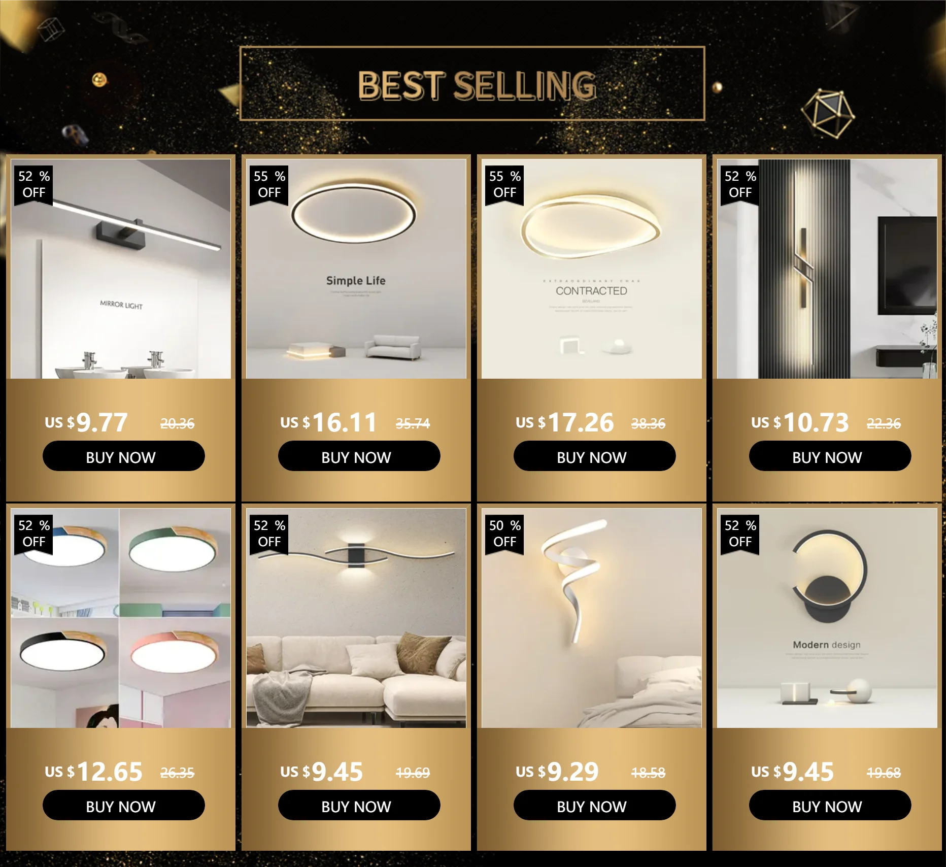 LED Wall Lamp Modern Minimalist Strip Wall Decor Lights Lighting IN USA.