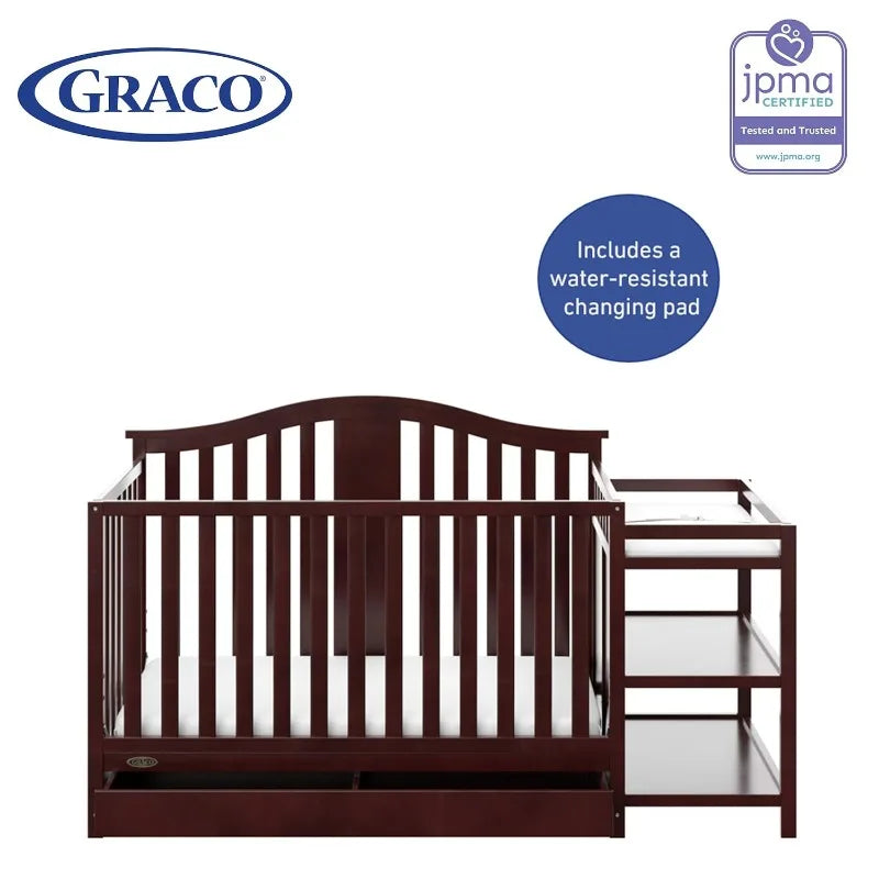 Convertible Crib Changer with Drawer (White) in USA