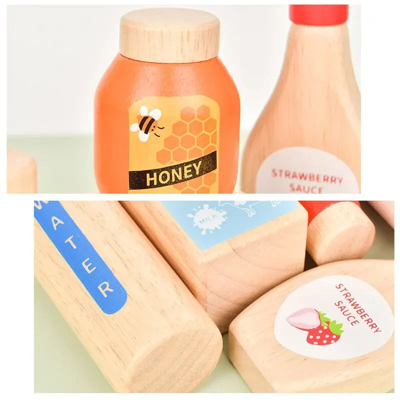 Pretend Play Wooden Toy Drink Set Kitchen Food Toys in USA