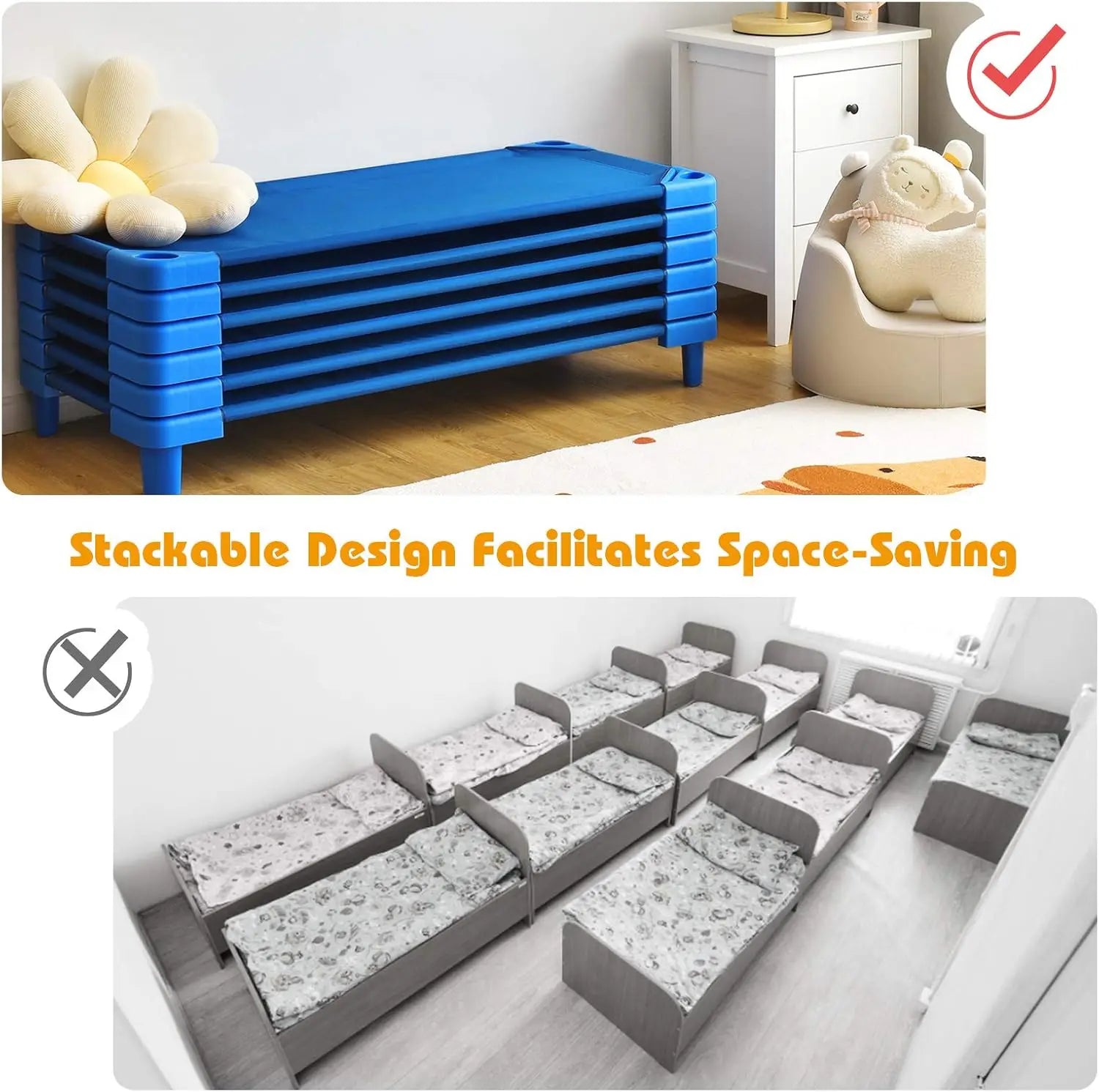 Stackable Sleeping Daycare Cots Kids, Portable Toddler in USA