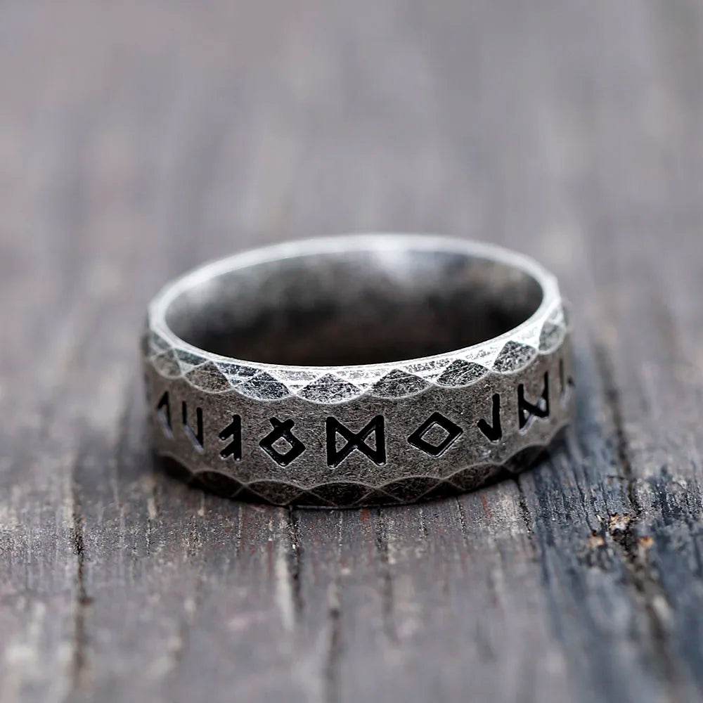 NEW Men's stainless-steel rings retro Odin Viking rune in USA