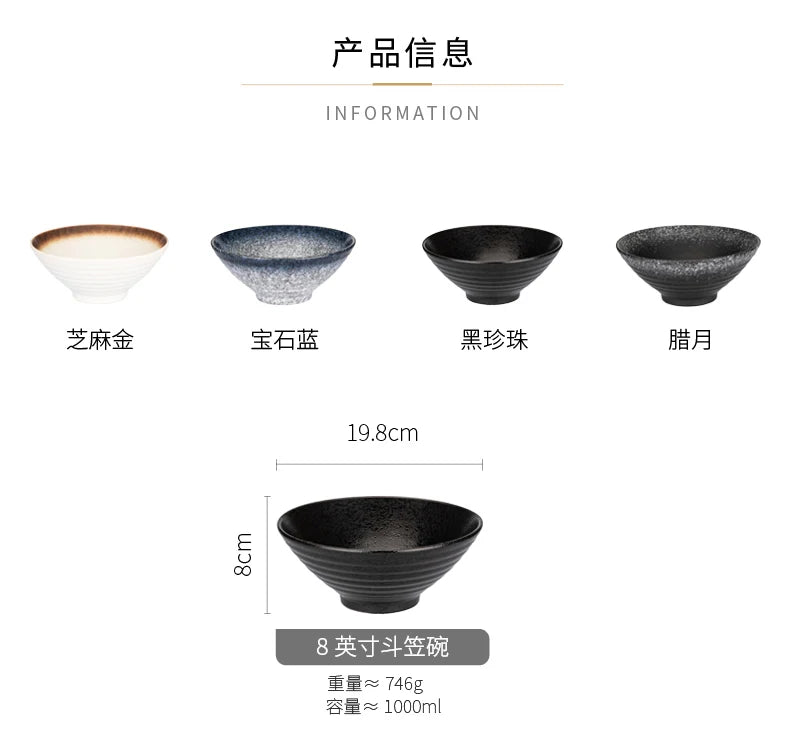 Ceramic Lamian Noodles Bowl Set Home Kitchen with Tableware in USA.