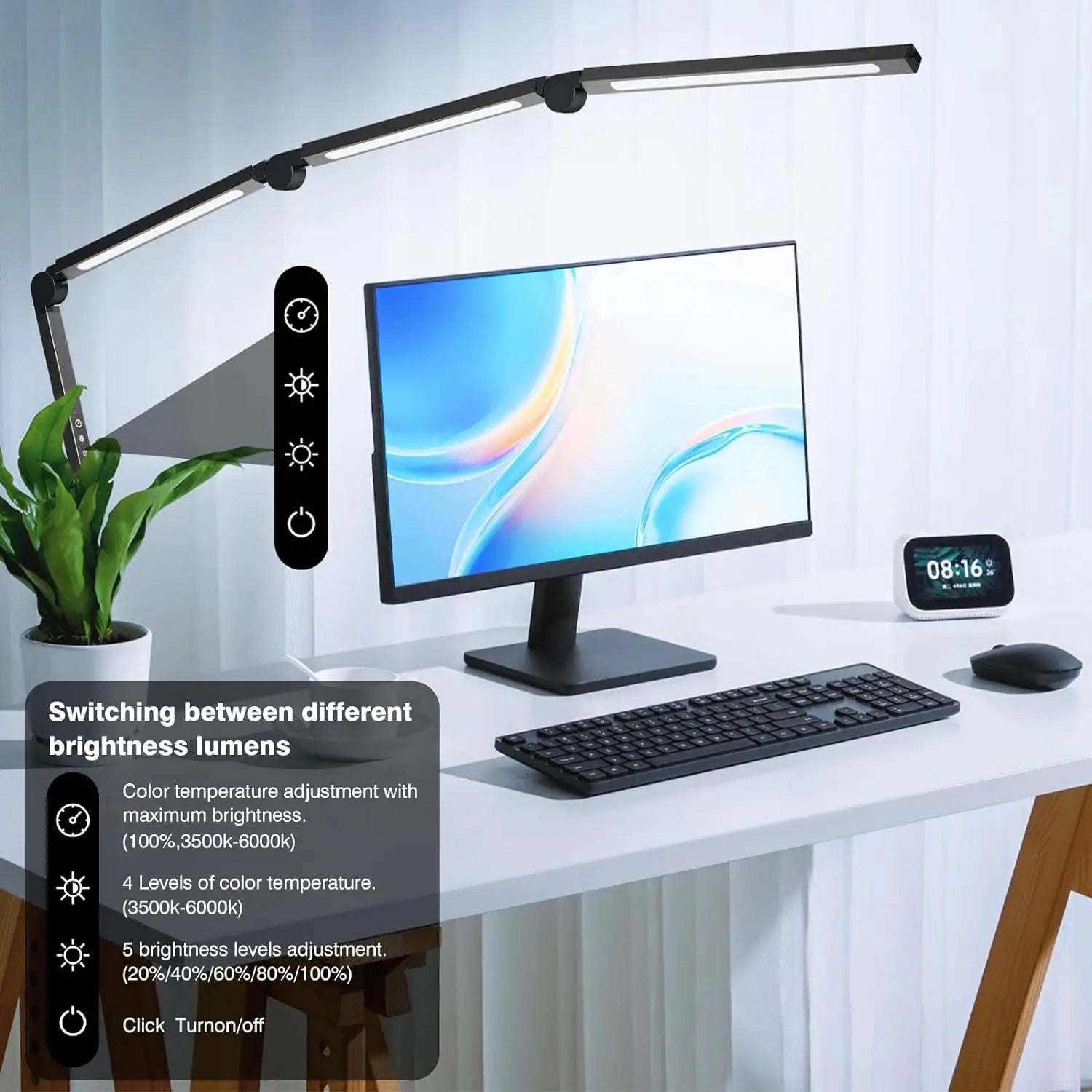 LED Desk Lamp Clip, Multi-Angle Flexible Segment Light Source IN USA.