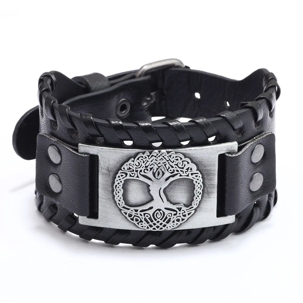 Leather Pirate Compass Bracelet Men's Bracelet in USA