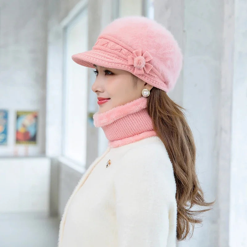 Women Hat Scarf Gloves Set Thick Warm Knitted Scarves in USA