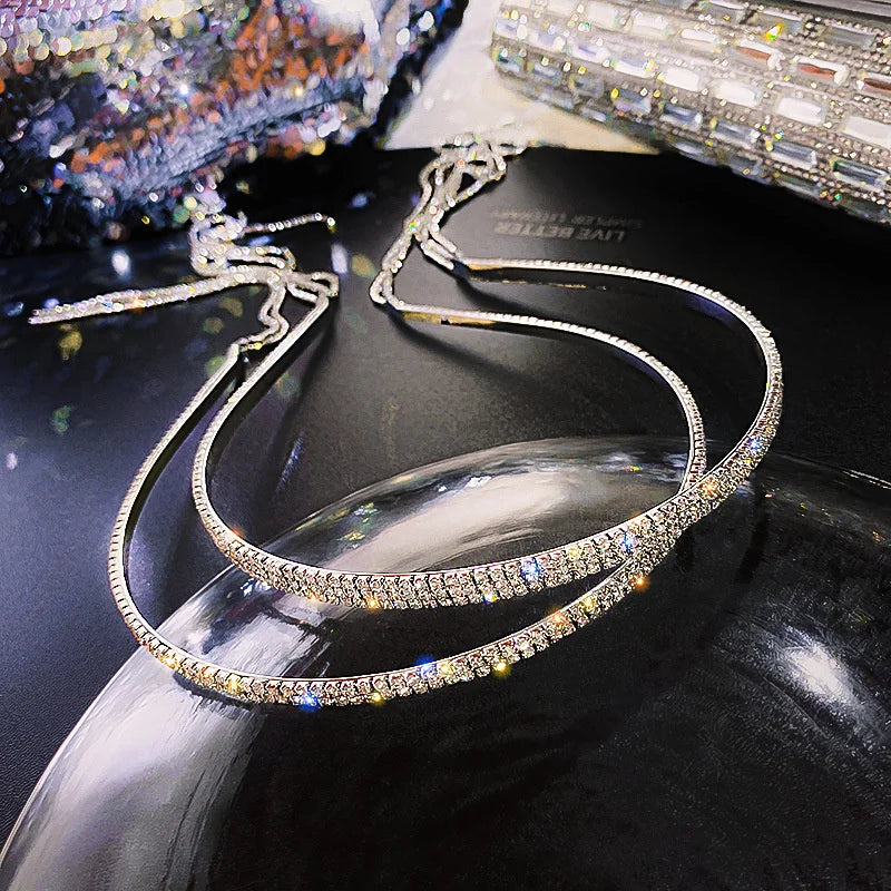 Luxury Rhinestone Hairbands Women Long Tassel in USA