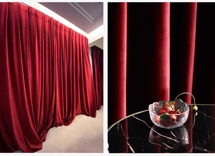 Solid Color Velvet Curtains Living Room Bedroom Blackout in USA