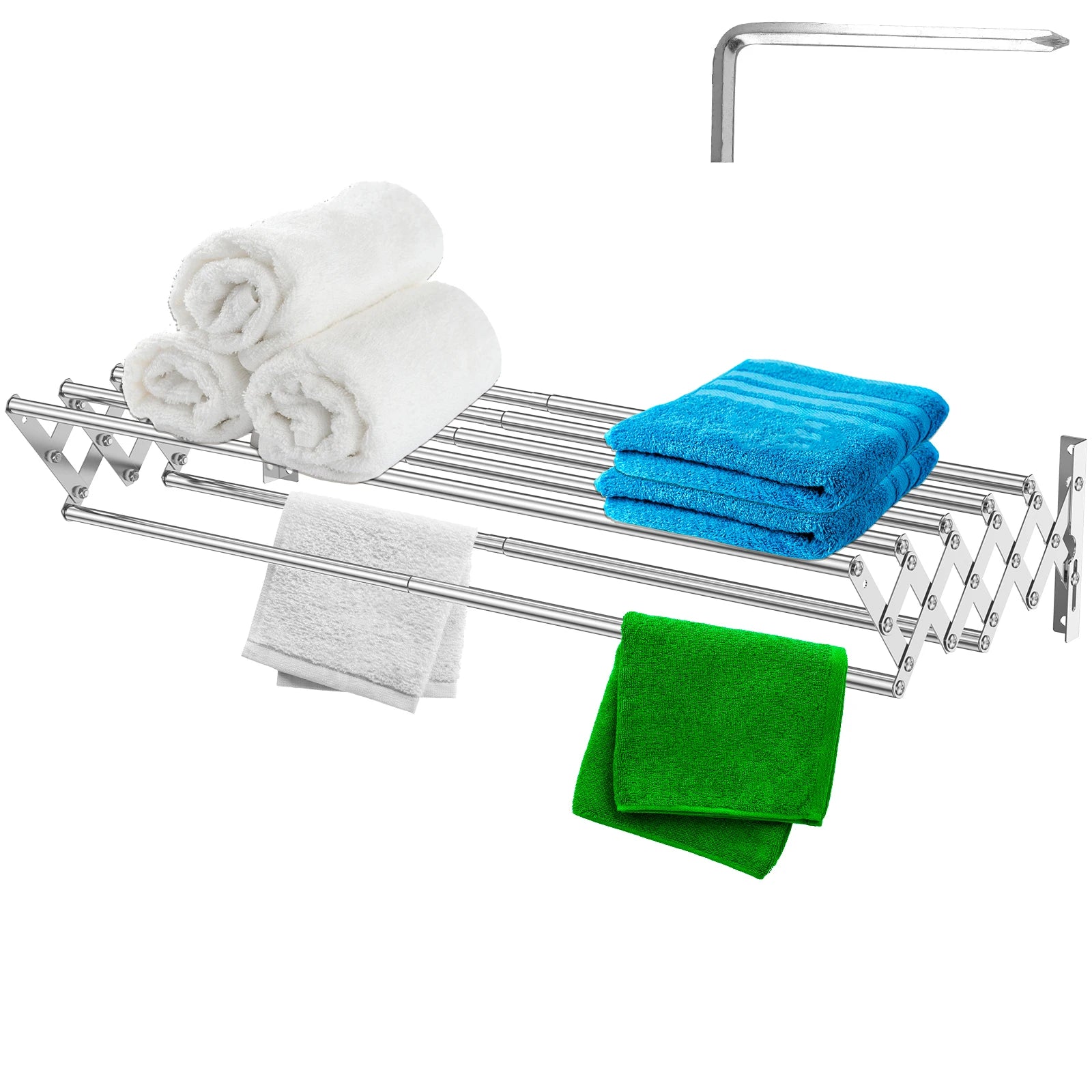 New Laundry Drying Rack Collapsible Wall Mounted Clothes IN USA.