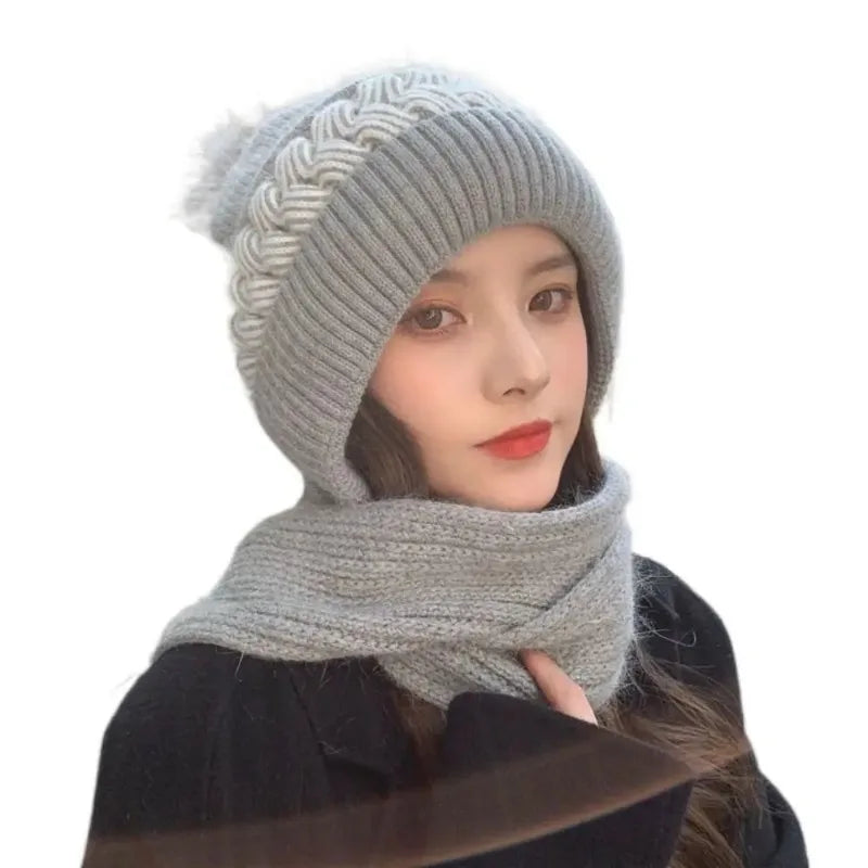 New Super Cute Warm Winter Scarf Hat Gloves Fleece Thickened in USA