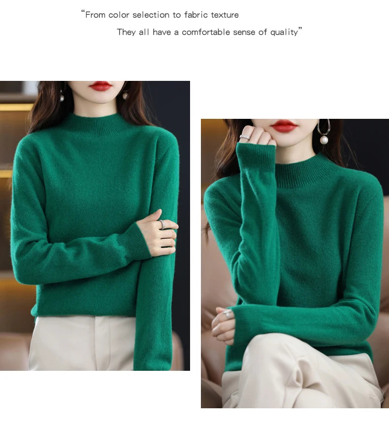 Pure Wool Half-neck Pullover In Autumn And Winter New Cashmere in USA