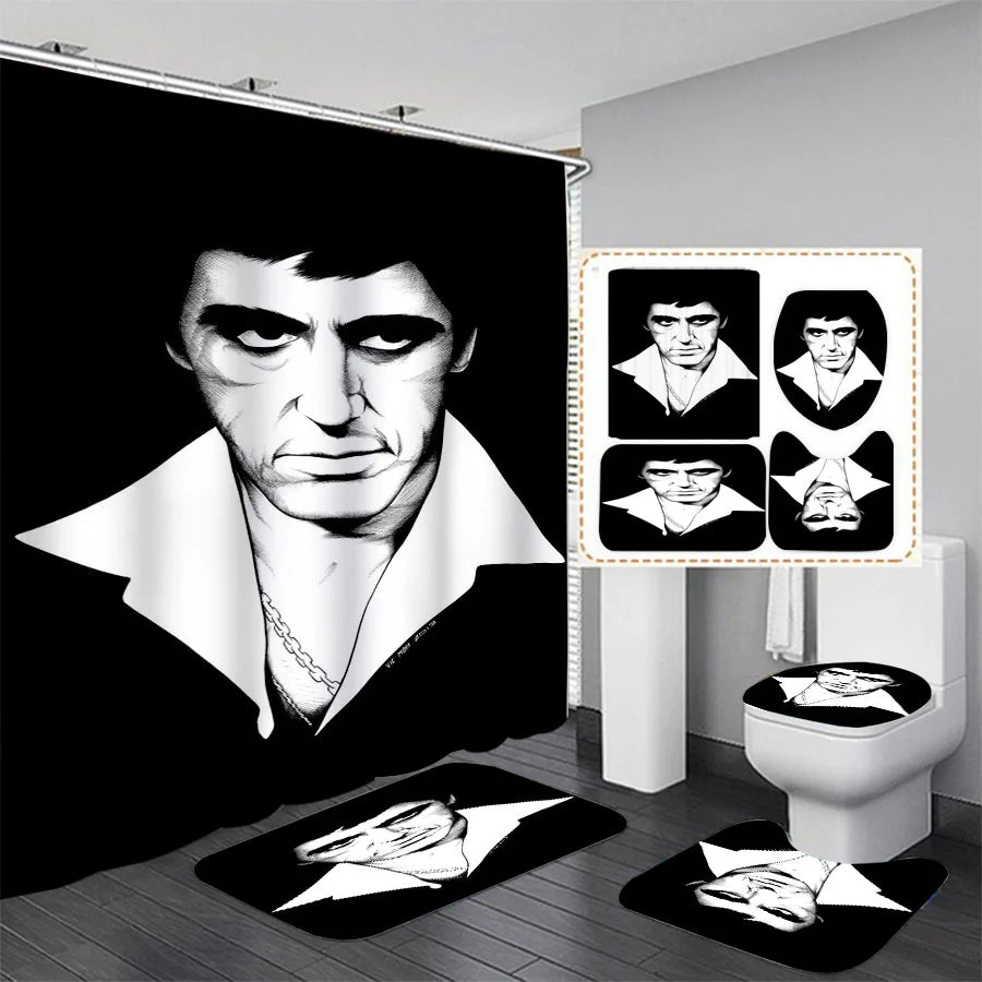 3D Print Scarface Shower Curtain Waterproof Bathroom Curtain in USA.