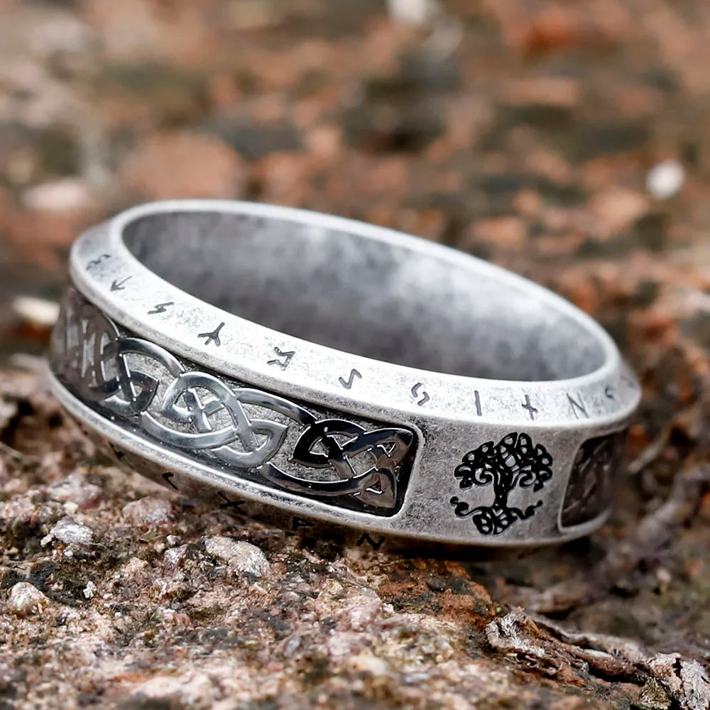 Nordic Viking Letter Fashion Simple stainles steel rune Ring in USA